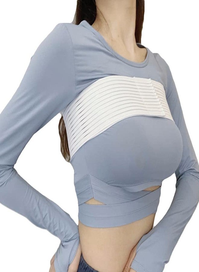 Xemz Breast Implant Stabilizer Band, Elastic Chest Compression Band Breast Augmentation Reduction Strap Bandage, Chest Support Strap Wrap Bandage for Fitness Exercise Running Sports Bra Alternative (White) - Image 1