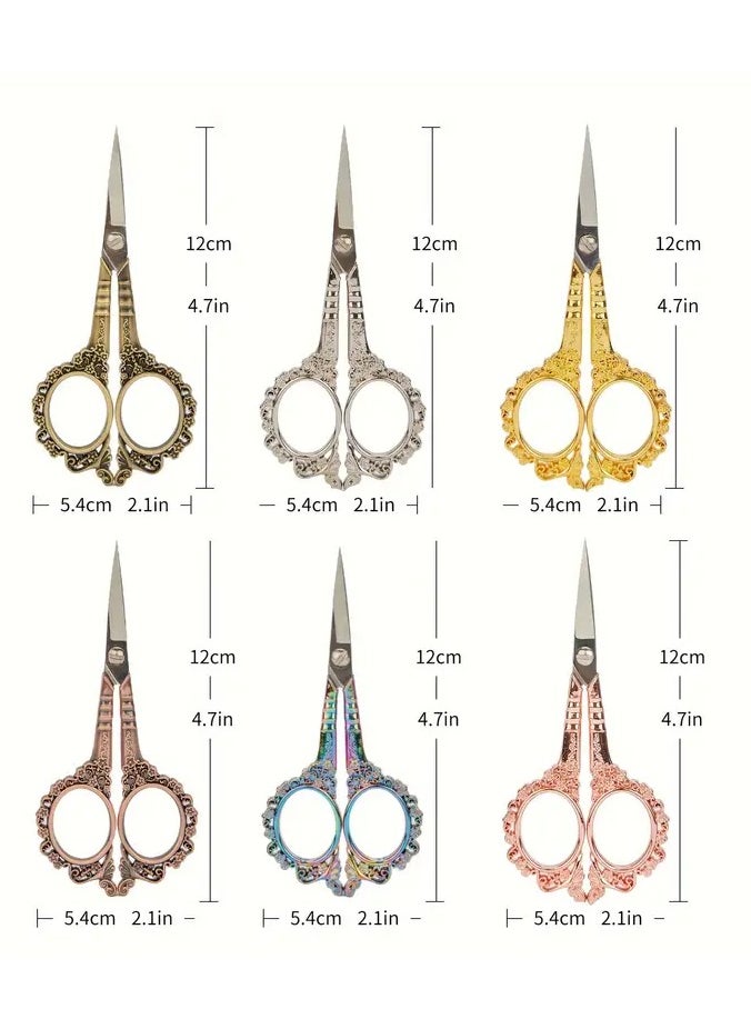 LANGMANNI Vintage Embroidery Scissors For Women's Eyebrows And Eyelashes, With A 4.7-inch Petal Design. Sharp Fabric Cutting Scissors, Stainless Steel Nose And Beard Trimmer. Ideal For Crafts, Art, Sewing, DIY Tools, And Fabric Cutting.  - Image 3
