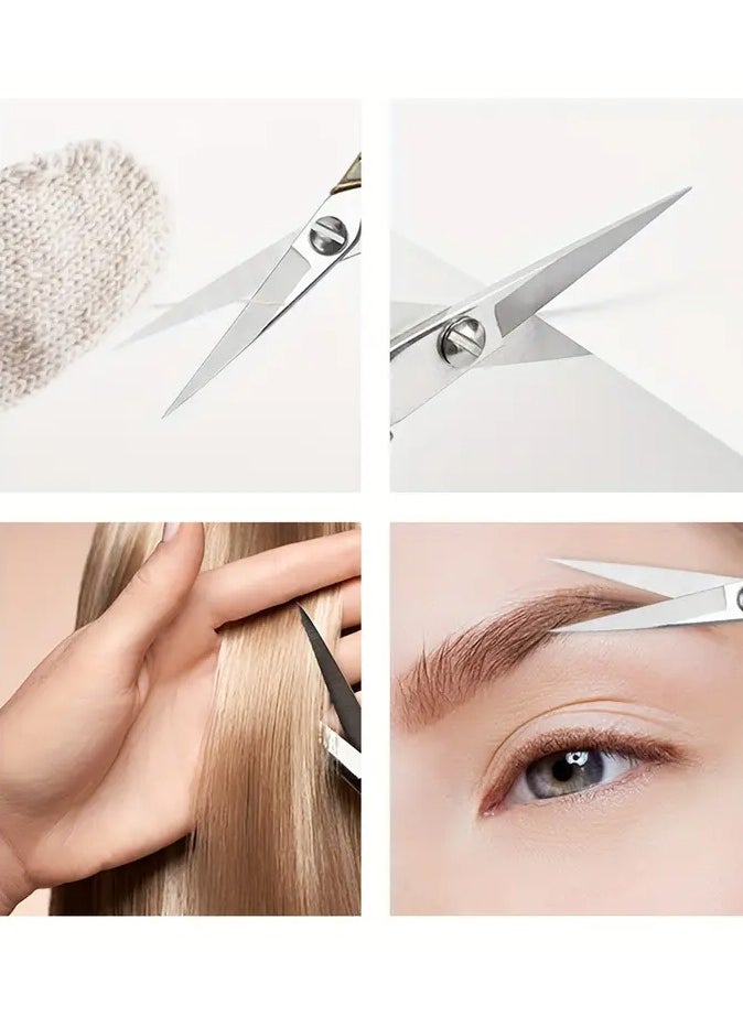 LANGMANNI Vintage Embroidery Scissors For Women's Eyebrows And Eyelashes, With A 4.7-inch Petal Design. Sharp Fabric Cutting Scissors, Stainless Steel Nose And Beard Trimmer. Ideal For Crafts, Art, Sewing, DIY Tools, And Fabric Cutting.  - Image 4