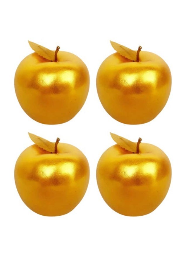 Artificial Apples, 4 Pcs Fake Apples Fake Fruit Lifelike Simulation Apples for Home Kitchen Table Basket Photography Party Decoration - Image 1
