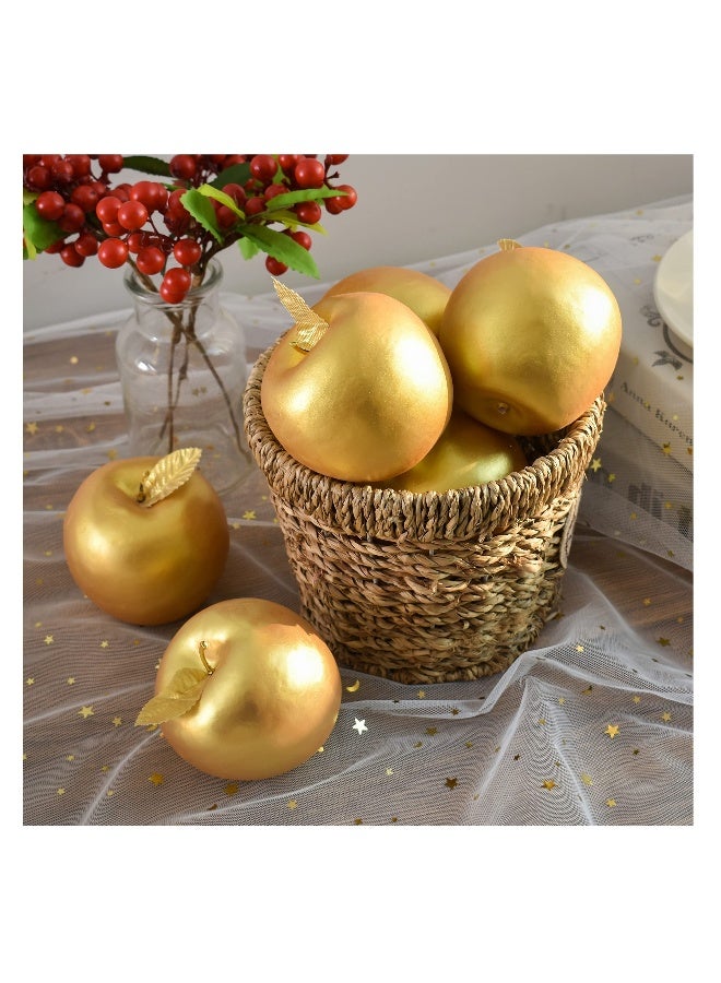 Artificial Apples, 4 Pcs Fake Apples Fake Fruit Lifelike Simulation Apples for Home Kitchen Table Basket Photography Party Decoration - Image 3