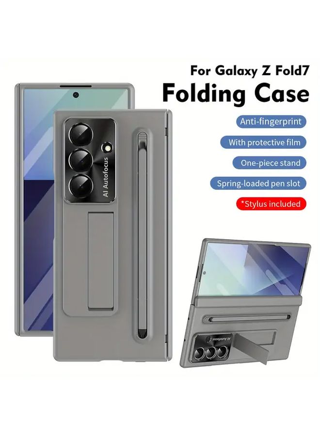 Grey Minimalist Solid Design Case for Samsung Galaxy Z Fold 7 - Image 2