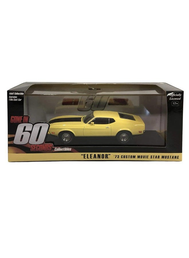 GreenLight 1973 Ford Mustang Mach 1 Yellow Eleanor Gone in Sixty Seconds" Movie (1974) 1/43 Diecast Model Car " - Image 1