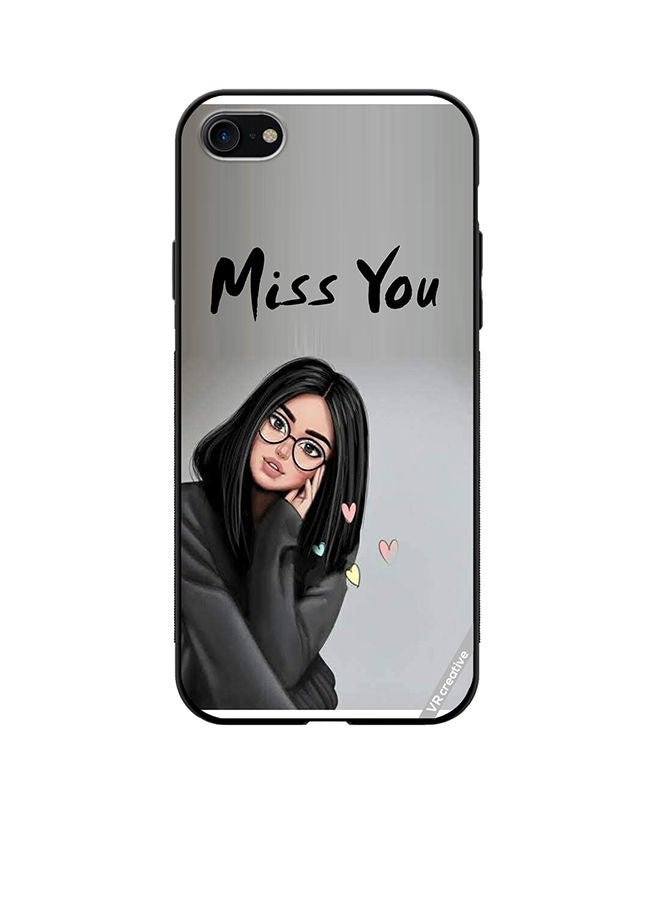 VR CREATIVE Protective Case Cover For Apple iPhone SE (2022) Girl Miss You Design Multicolour - Image 1