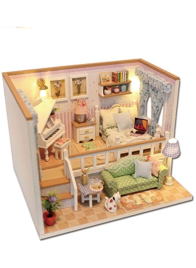 NIBEMINENT DIY Miniature Wooden Doll House Furniture Kit 17 x 13.5 12.3cm - Image 3