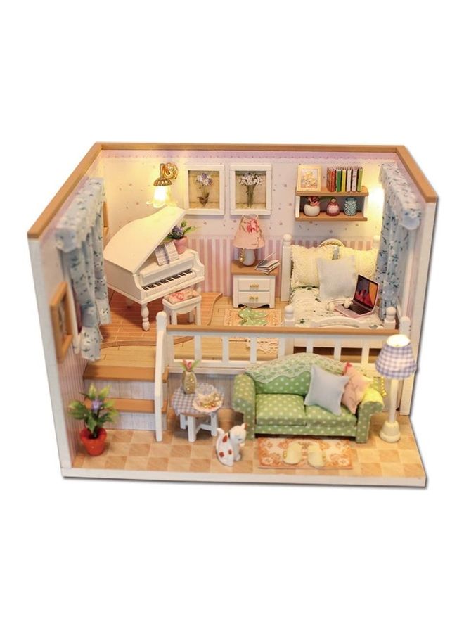 NIBEMINENT DIY Miniature Wooden Doll House Furniture Kit 17 x 13.5 12.3cm - Image 1