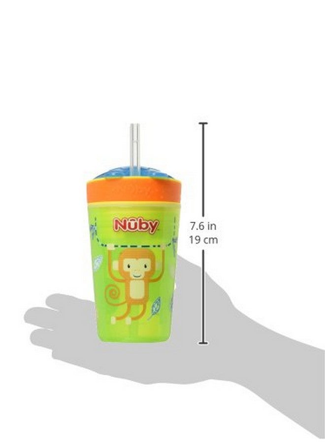 Nuby All in One Snack Bowl and No Spill Soft Straw Cup - 1 Pack Multicolor Snack N' Sip - Holds: 4.5 oz Container with Lid and 9 oz/ 270 ml Straw Cup (12 Months +) - Image 2