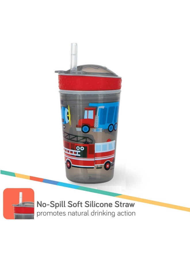 Nuby All in One Snack Bowl and No Spill Soft Straw Cup - 1 Pack Multicolor Snack N' Sip - Holds: 4.5 oz Container with Lid and 9 oz/ 270 ml Straw Cup (12 Months +) - Image 1