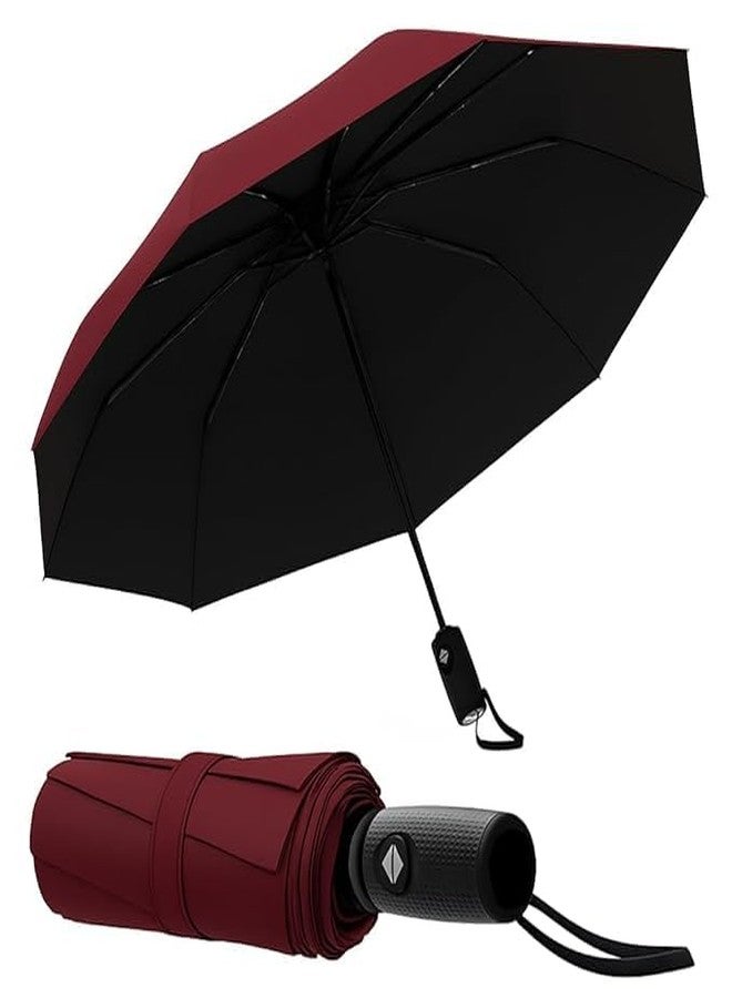 SIARA Umbrella 3 Fold Manual Windproof, Sunproof & Rainproof With Canopy, Sturdy Steel Shaft & Wrist Straps Easy to Hold & Carry Umbrella for Women, Men & Kids Maroon - Image 1