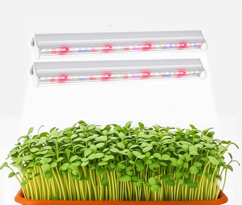 Lewano 2PCS 20W LED Grow Light for Microgreens | Full Spectrum with 6500K White, 660nm Red, 460nm Blue, 395nm UV | Linkable Indoor Lighting for Microgreen Tray & Vertical Rack Farming / 2Feet (40W =20W x 2) - Image 1