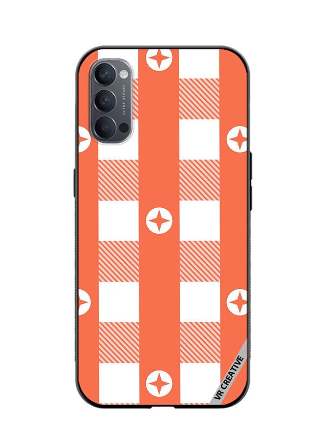 VR CREATIVE Protective Case Cover For Oppo Reno4 Pro 5G Gingham Red Design Multicolour - Image 1