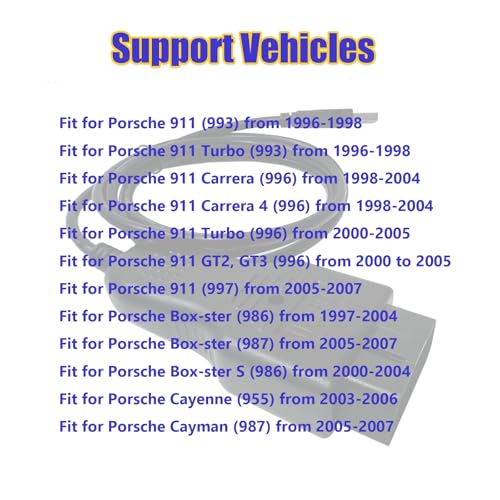 VZG OBD2 ECU Scanner Tool for Porsche Piwis Diagnostic Cable,Support Most of for Porsche 911/Cayenne/Box-ster Vehicle from 1996-2007 Models,Work with Windows XP Durametric V3.0.15.0 Software - Image 2