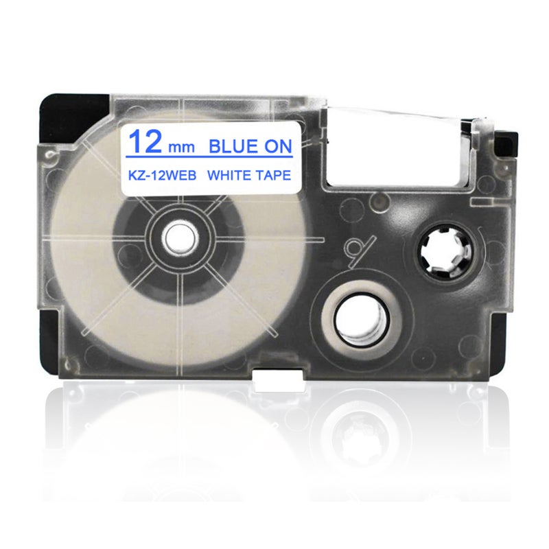 12mm Label Tape Compatible Tape Cartridge Ribbon Replacement for Casio KL-60 KL-100 KL-170 KL-120 KL-180 KL-780 KL-820 KL-7400 KL-8700 KL-8800 CW-L300 EZ Label Maker - Image 1