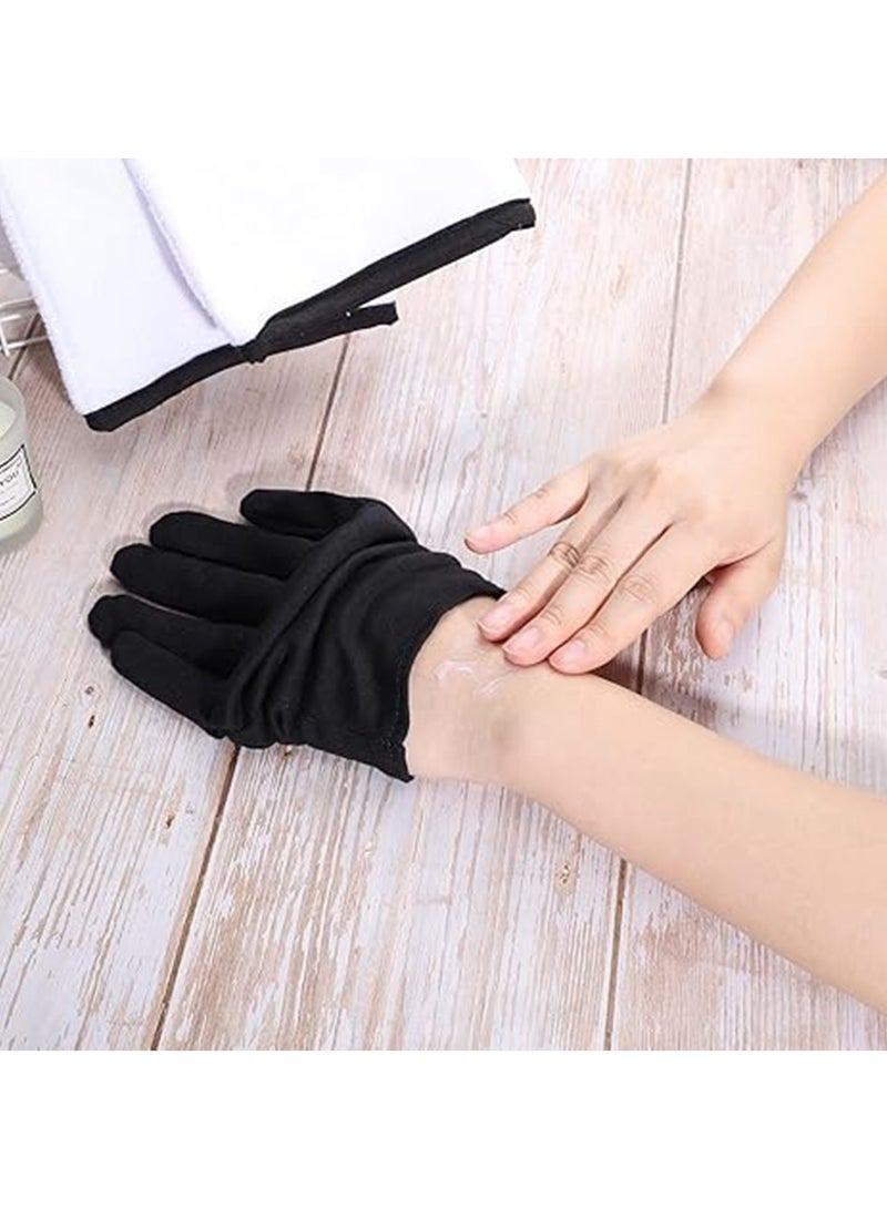 4 Pairs Black Cotton Gloves for Dry Hands Eczema SPA Moisturizing - Work Glove Liners for Serving Costume Inspection  - Image 5