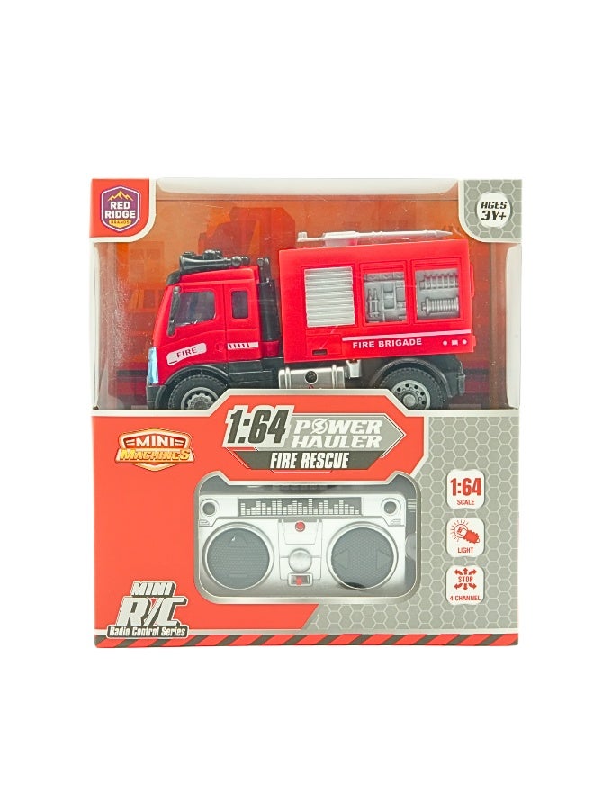 Mini Machines شاحنة إنقاذ حريق بالتحكم عن بُعد - مدفع ماء | مقياس 1:64 | 4 قنوات | العمر 3 سنوات فما فوق - Image 2