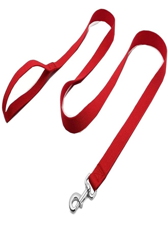 MANDAO Strong Nylon Dog Leash, 4FT/ 5 FT/ 6FT Dog Leashes for Medium Large Dogs(4FT, Red) - Image 2