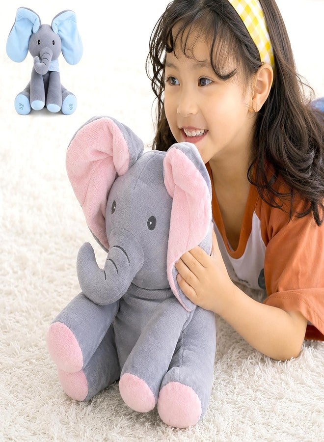 EIZOOU Elephant Soft Toy with Moving Ears and Music Button, Peekaboo Plush Toy for Babies Peek-a-Boo Elephant Stuff Toy for Baby, Toddlers and Kids - Musical Soft Plush Animal Toy with Flappy Ears - Image 3