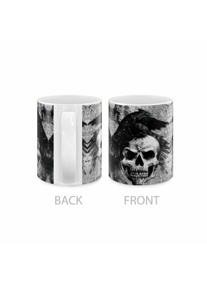 MUGBREW Gray Skull Raven Ceramic Coffee Mug Tea Cup, 11 OZ - Image 3