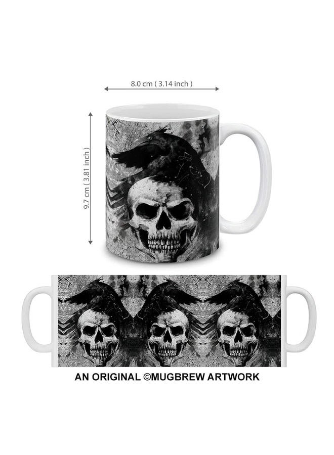 MUGBREW Gray Skull Raven Ceramic Coffee Mug Tea Cup, 11 OZ - Image 4