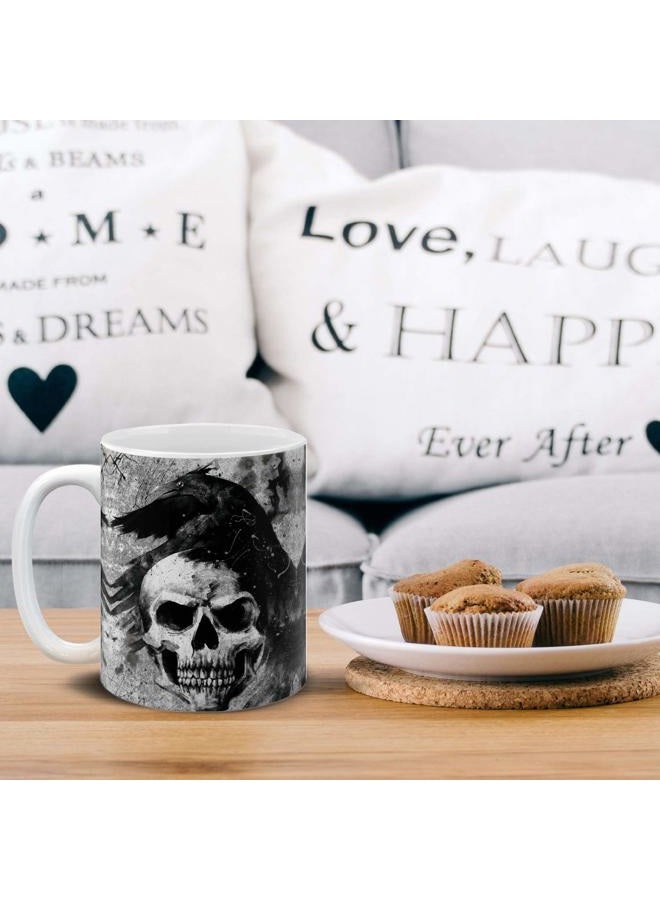 MUGBREW Gray Skull Raven Ceramic Coffee Mug Tea Cup, 11 OZ - Image 5