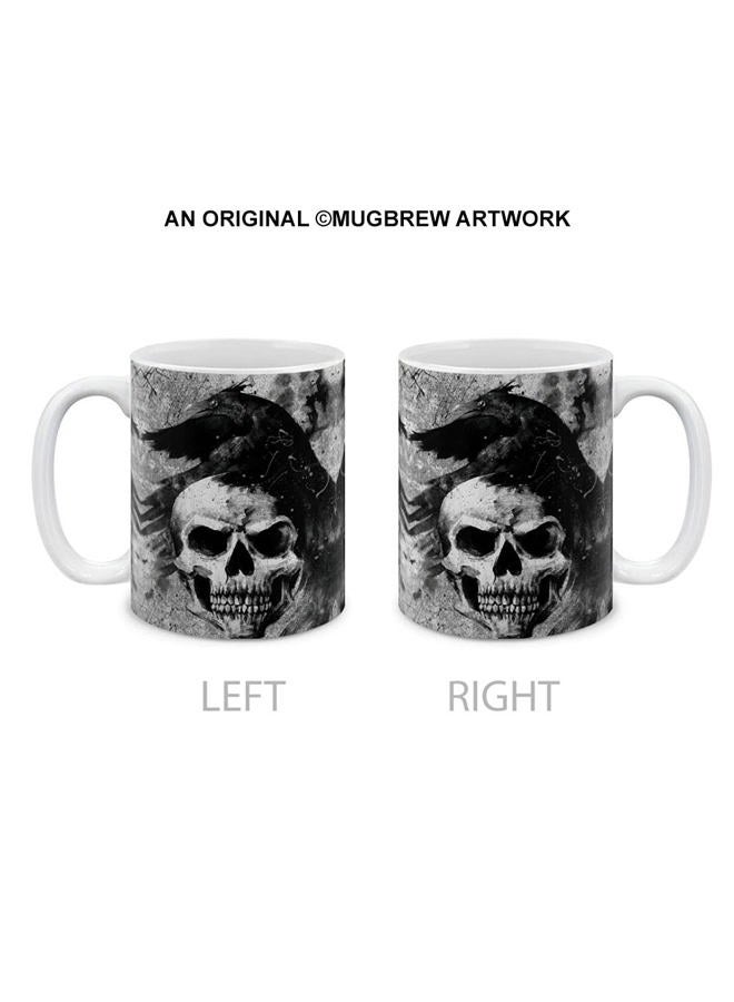 MUGBREW Gray Skull Raven Ceramic Coffee Mug Tea Cup, 11 OZ - Image 2