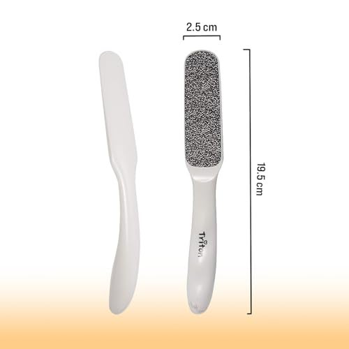 TRITON Professional 1 Sided Lazer Cut Nickel Plate Foot Scrapper for Pedicure, Callus Remover for Feet Foot Scrubber for Women and Men, White - Image 5