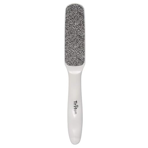 TRITON Professional 1 Sided Lazer Cut Nickel Plate Foot Scrapper for Pedicure, Callus Remover for Feet Foot Scrubber for Women and Men, White - Image 1