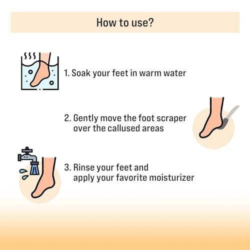 TRITON Professional 1 Sided Lazer Cut Nickel Plate Foot Scrapper for Pedicure, Callus Remover for Feet Foot Scrubber for Women and Men, White - Image 3