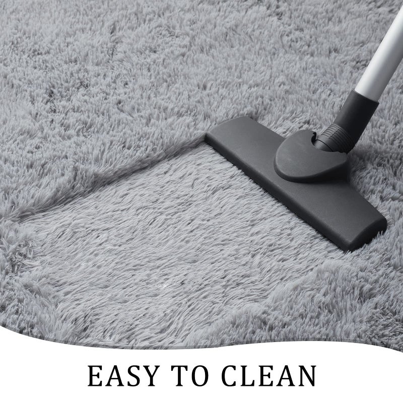 Chicrug Soft Runner Rugs for Bedroom Living Room Plush Fluffy Rug 2x6 Feet, Shag Furry Area Rug Carpet Non Shedding for Nursery Children Kids Girls Room Home Decorative, Grey - Image 4