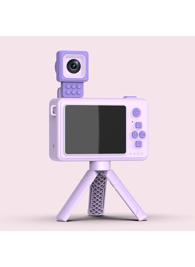 Generic M2 Jigsaw Puzzle Children's Camera HD Dual-camera Creative Building Blocks Digital Camera Cartoon Toy Manufacturers-Body Color:Purple  - Image 4