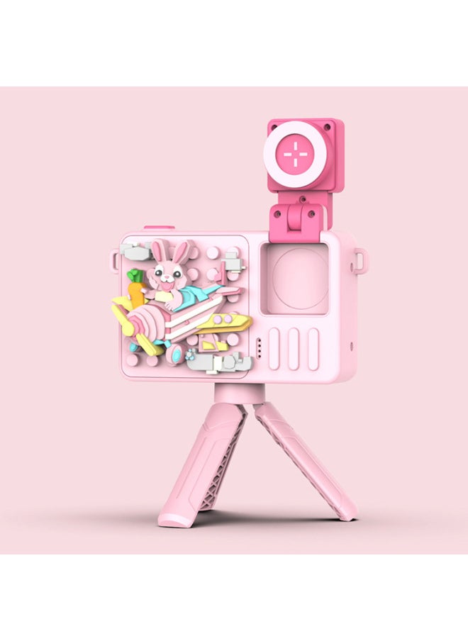 Generic M2 Jigsaw Puzzle Children's Camera HD Dual-camera Creative Building Blocks Digital Camera Cartoon Toy Manufacturers-Body Color:Purple  - Image 3