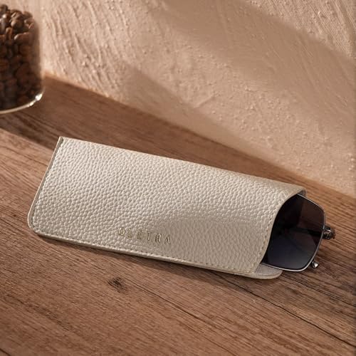 OLETHA Soft Glasses Case Set of 2 - Aesthetic Slim Travel Pouch Compatible with SOJOS Sunglasses, Eyeglass, Reading Glasses - Light Taupe - Image 2