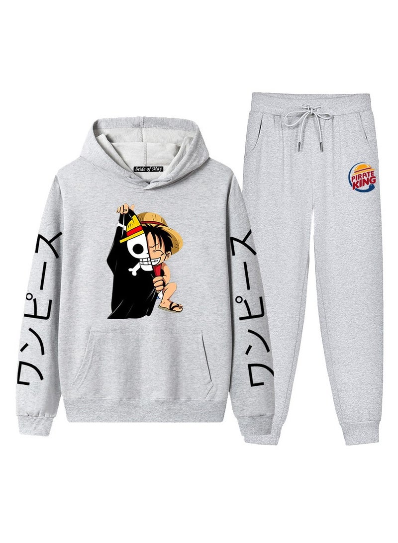 KUYING New One Piece Casual Hooded Sweatshirt And Pants Set  - Image 1