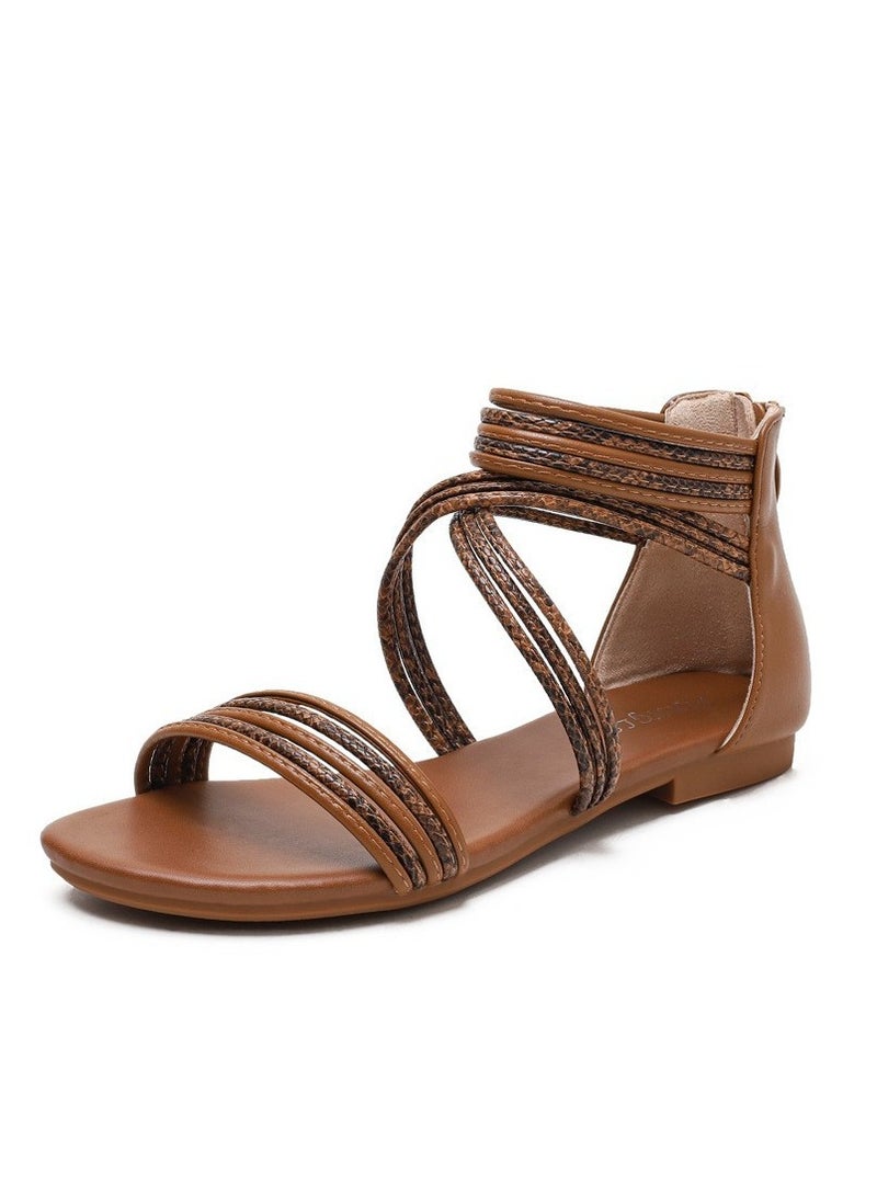 SIKETU Women's Summer New Soft Soled Flat Bottomed Beach Shoes Roman Sandals - Image 1