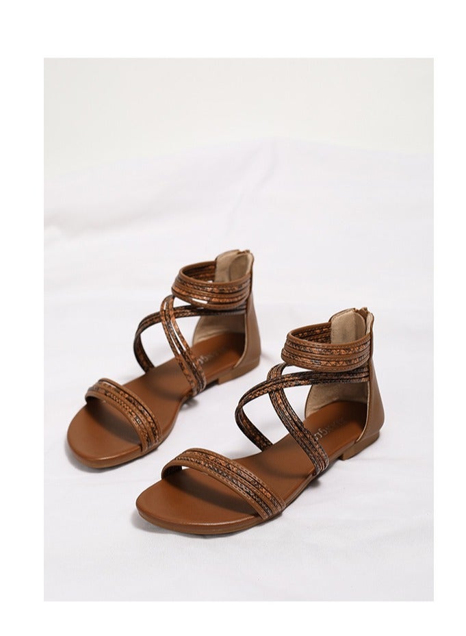 SIKETU Women's Summer New Soft Soled Flat Bottomed Beach Shoes Roman Sandals - Image 2