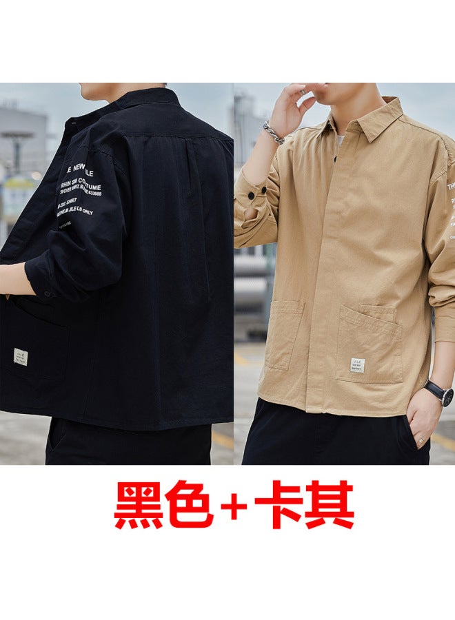 Work Shirts And Jackets For Men In Spring And Autum Construction Sites, Wear-resistant, Dirt-resistant, Sun-proof Work Clothes, Casual Textured Shirts