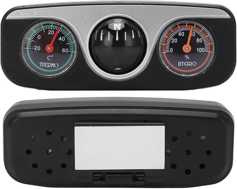3 In 1 Car Dashboard Compass Thermometer Hygrometer Multifunctional Travel Tool - Image 3