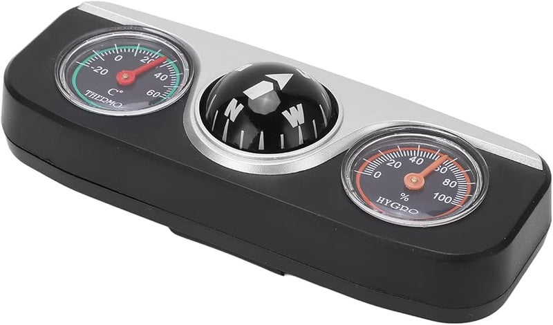 3 In 1 Car Dashboard Compass Thermometer Hygrometer Multifunctional Travel Tool - Image 2