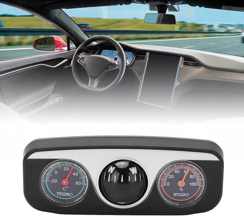 3 In 1 Car Dashboard Compass Thermometer Hygrometer Multifunctional Travel Tool - Image 5