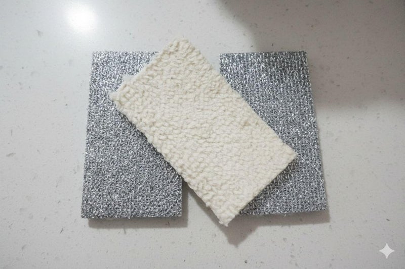 Reusable Non Scratch Kitchen Cleaning Sponges for Dishes and Cookware, Heavy Duty Scrubber Pads for Pots, Pans, Plates and Surfaces Safe for Non Stick and Glass 12 x 7 cm (Pack 4pcs) - Image 3