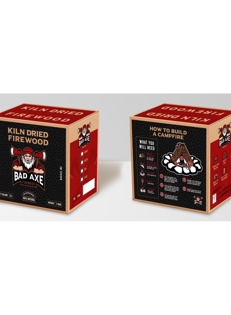 Bad Axe Birch Firewood 21L – Premium 30cm Logs | Long Burning, Organic | Perfect for BBQ & Camping | Low Moisture Charcoal Alternative - Image 2