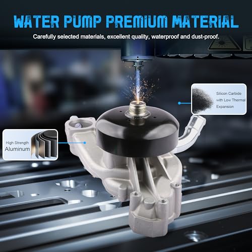 AUTOSTARSHIP AW5104 Engine Aluminum Water Pump Compatible with Chevy Chevrolet Silverado 1500/ Tahoe/Suburban/Trailblazer/Express, GMC Sierra/Yukon, Cadillac, Buick, Hummer, Isuzu V8 4.8/5.3/6.0L - Image 2