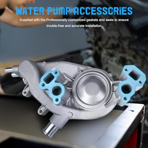 AUTOSTARSHIP AW5104 Engine Aluminum Water Pump Compatible with Chevy Chevrolet Silverado 1500/ Tahoe/Suburban/Trailblazer/Express, GMC Sierra/Yukon, Cadillac, Buick, Hummer, Isuzu V8 4.8/5.3/6.0L - Image 3