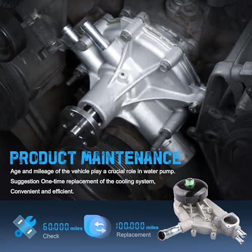 AUTOSTARSHIP AW5104 Engine Aluminum Water Pump Compatible with Chevy Chevrolet Silverado 1500/ Tahoe/Suburban/Trailblazer/Express, GMC Sierra/Yukon, Cadillac, Buick, Hummer, Isuzu V8 4.8/5.3/6.0L - Image 5