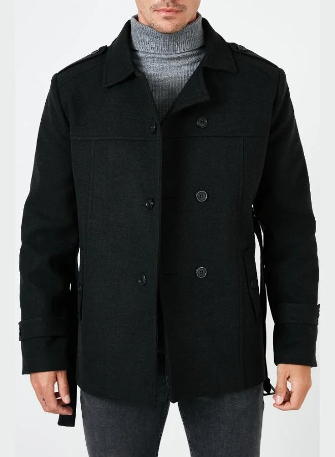 Buratti  Buratti Slim Fit Pocketed Cotton Cashmere Coat Men's COAT 5841015 for Men | Best Price UAE