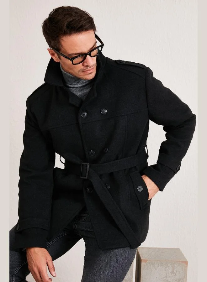 Buratti Slim Fit Pocketed Cotton Cashmere Coat Men's COAT 5841015