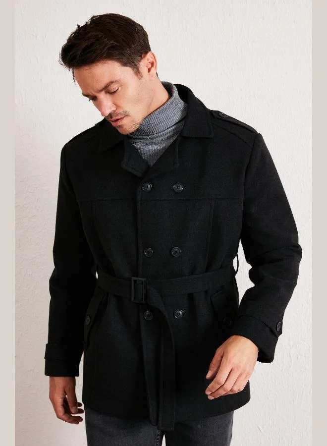 Buratti  Buratti Slim Fit Pocketed Cotton Cashmere Coat Men's COAT 5841015 for Men | Best Price UAE