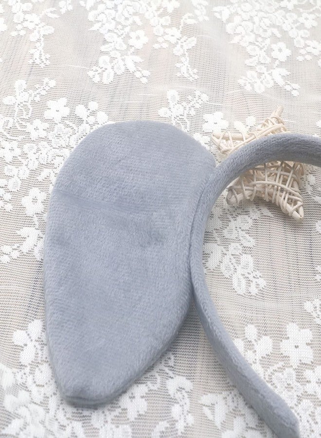 CBLUO 4 Pcs Halloween Elephant Ears Headband Nose Bow Tie Tail Gray Elephant Hair Hoops Women Bowtie Animal Headpiece Hairband Hair Bands Cosplay Dress Up Masquerade Baby Shower Birthday Party Accessories - Image 5