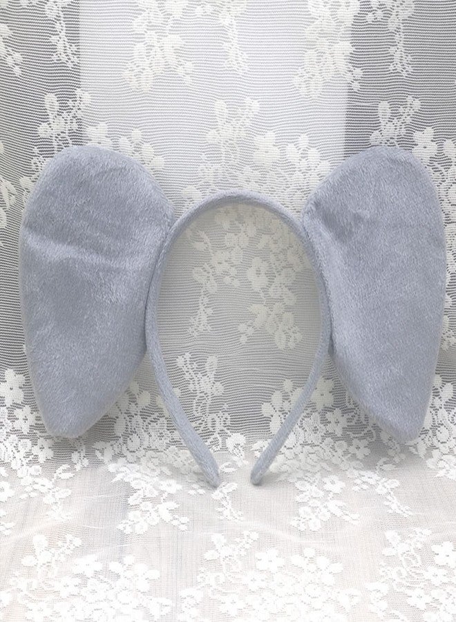 CBLUO 4 Pcs Halloween Elephant Ears Headband Nose Bow Tie Tail Gray Elephant Hair Hoops Women Bowtie Animal Headpiece Hairband Hair Bands Cosplay Dress Up Masquerade Baby Shower Birthday Party Accessories - Image 3