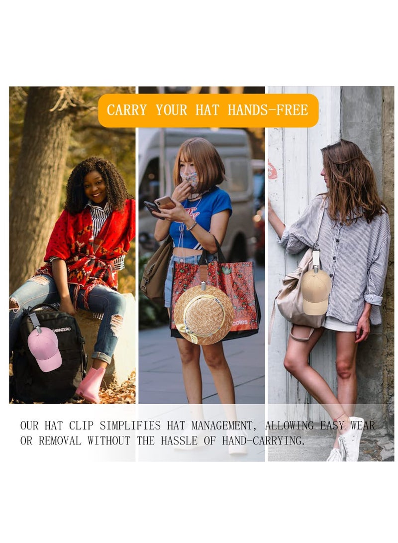 SOLARAE 4Pcs Elastic Hat Clip for Travel, Hat Holder Hands Free Bag Accessory for Traveling Bags, Backpacks, Purses, Totes Black - Image 3